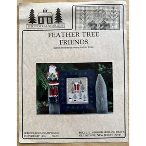Feather Tree Friends Schoolroom Samplings Cross Stitch‎ Chart Santa Christmas